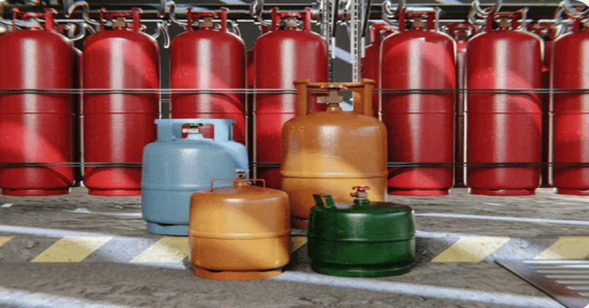 LPG cylinders stored safely outdoors