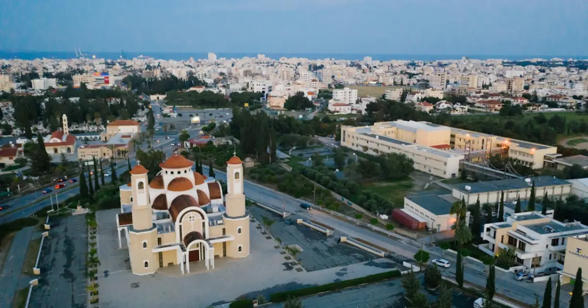 Drone Shot of Larnaca City in Cyprus