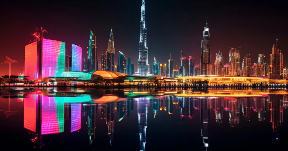 Panoramic view of dubai city