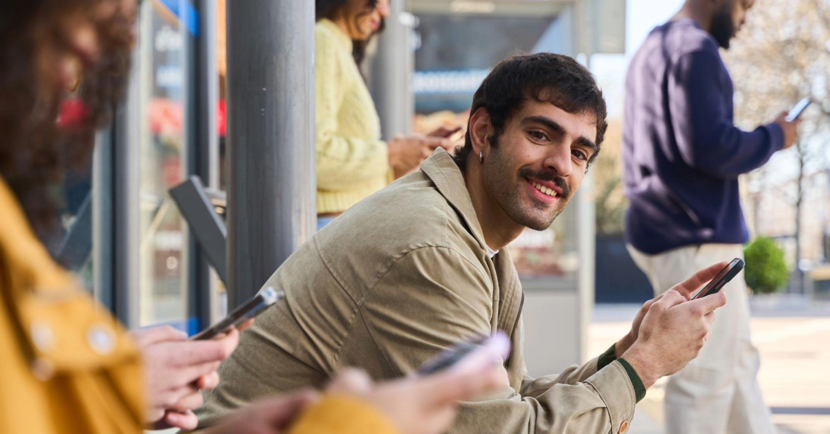 Passengers at a bus station