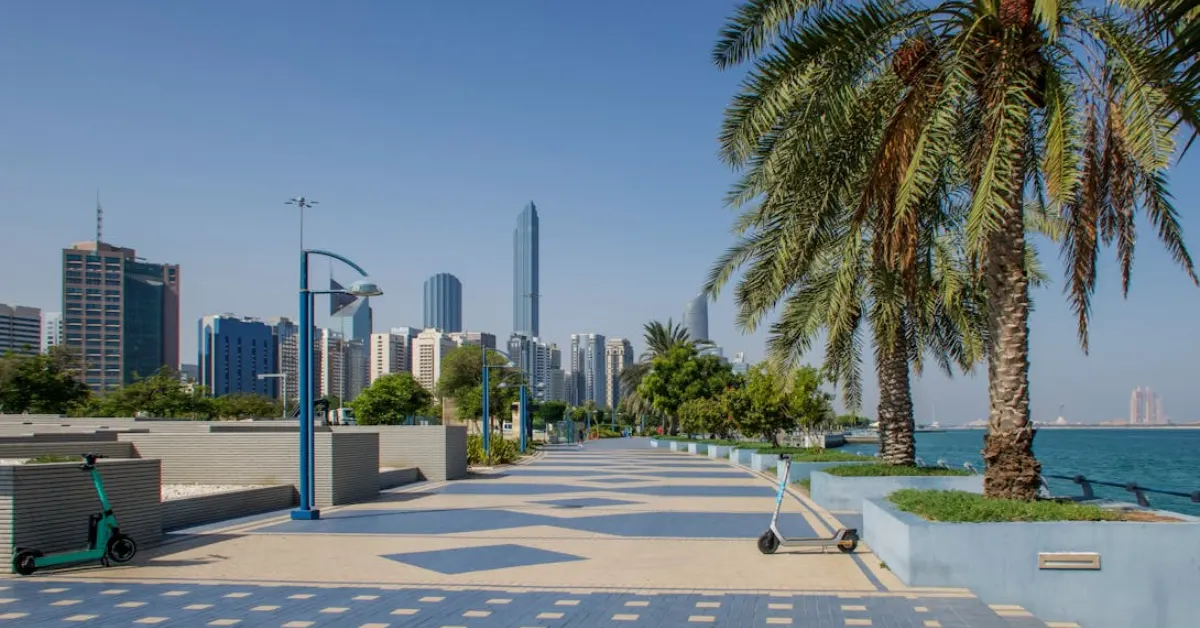 Scenic Abu Dhabi Corniche Promenade View