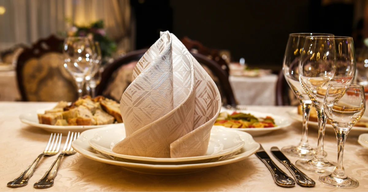 Meal in a high-end restaurant 