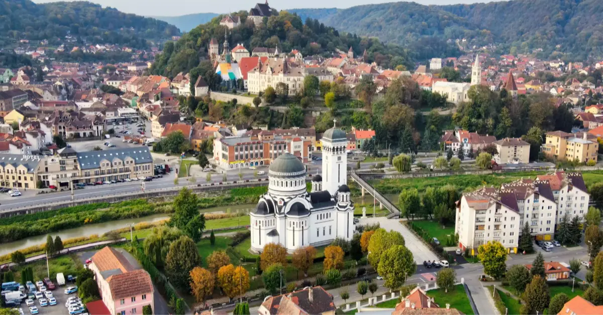 Historic centre of sighisoara romania old buildings holy trinity church