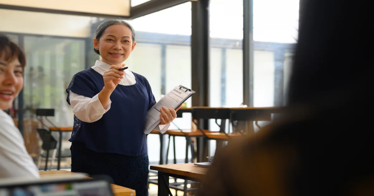 A teacher in the class