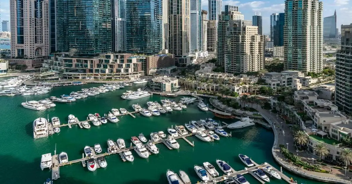 Dubai Marina aerial view