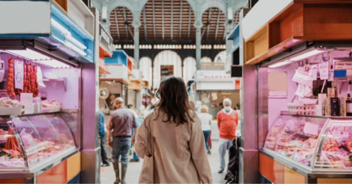 Woman standing inside Yiwu Market in Dubai