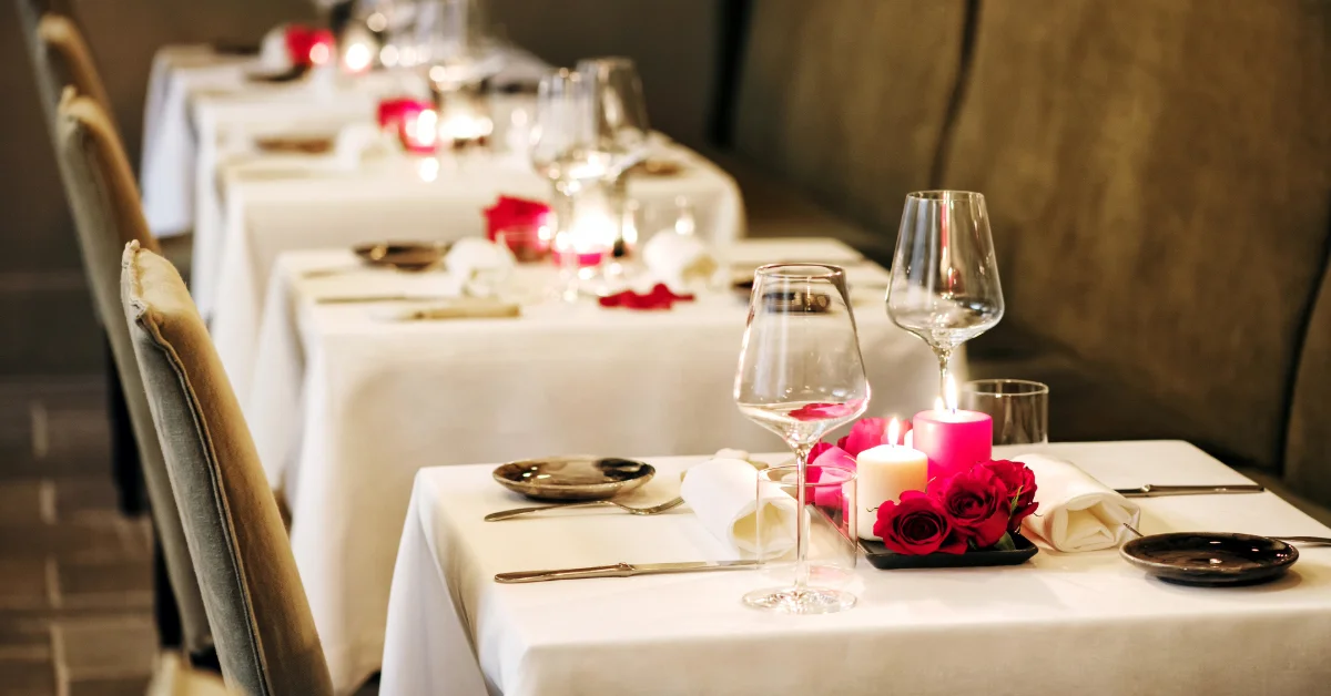 Romantic setting in a  Dubai restaurant 