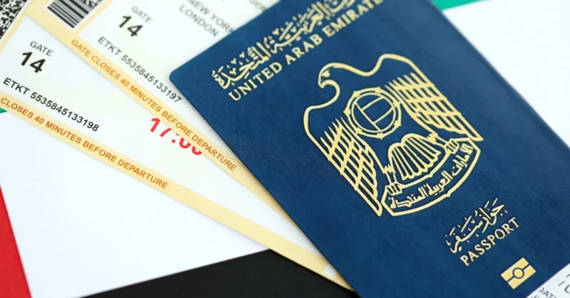 UAE passport and flight tickets to Bali