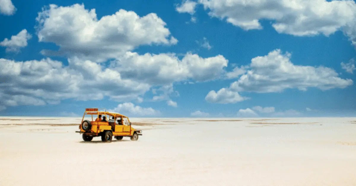 A vehicle on a desert track