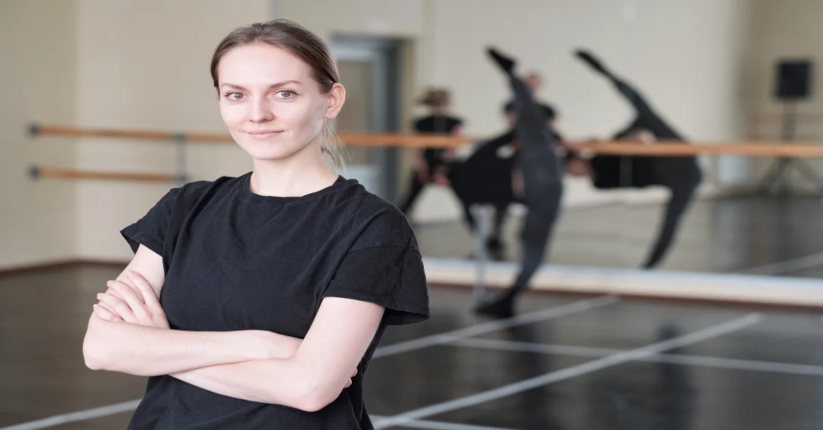 Ballet instructor wearing black