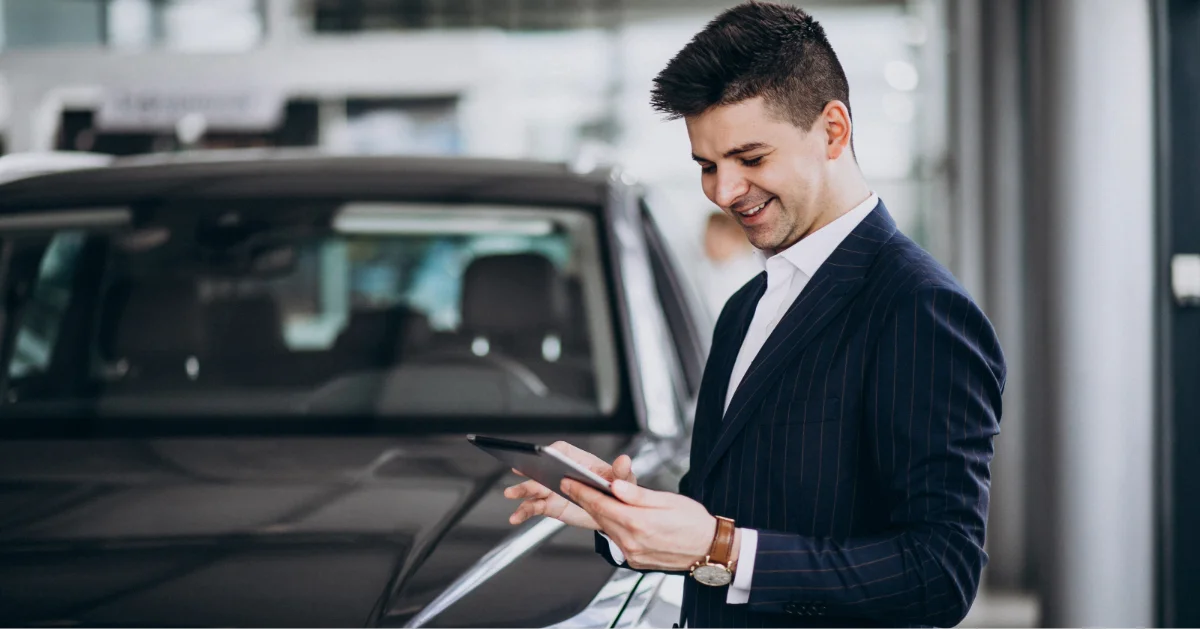 Buyer confirming a vehicle listing on the Sharrai app
