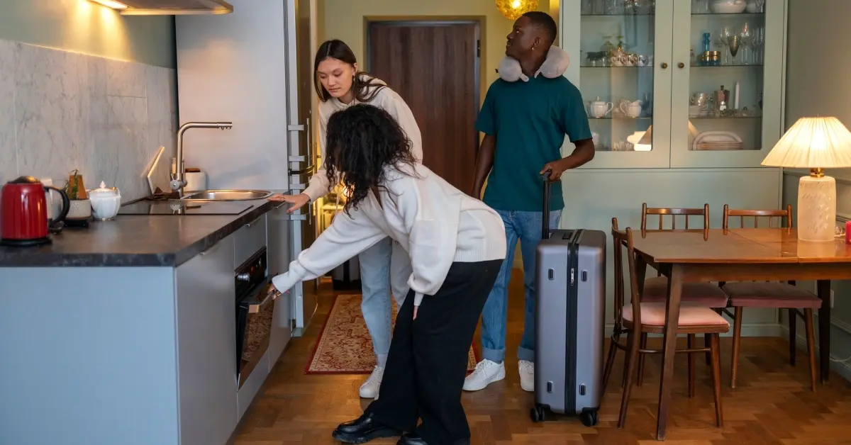 Airbnb host welcoming guests