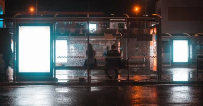 An enclosed waiting area near the Al Ain Central bus station