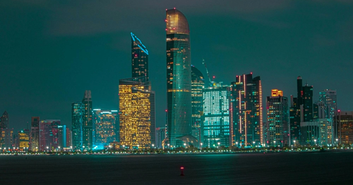 Abu Dhabi Corniche Breakwater at night