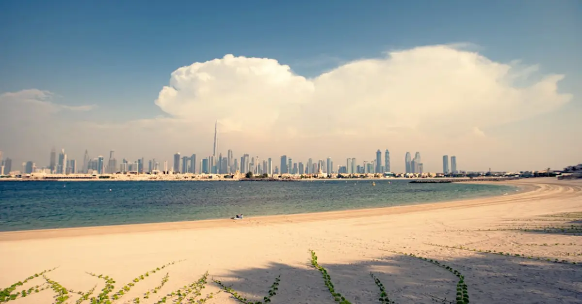 Dubai City Skyline Across Body of Water