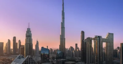 Stunning Dubai Skyline with Burj Khalifa at Sunrise
