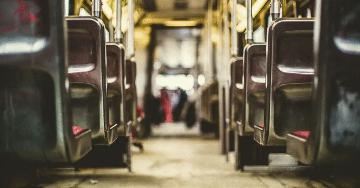 Inside a bus from the Business Bay bus station