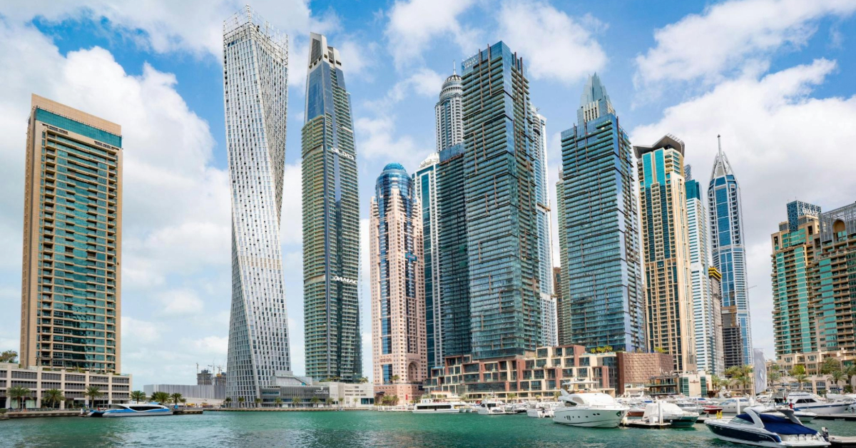 Jumeirah Lake Towers during Daylight