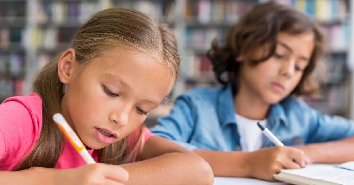 Kids doing homework together