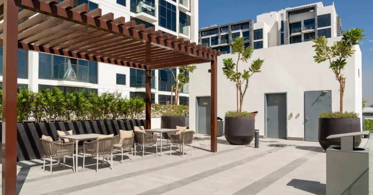 Modern Outdoor Terrace in Dubai Cityscape