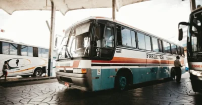 A bus standing in Mussafah Shabiya bus station