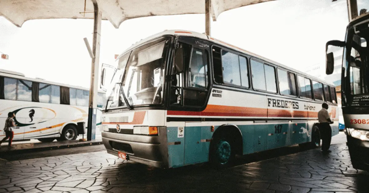 A bus standing in Mussafah Shabiya bus station