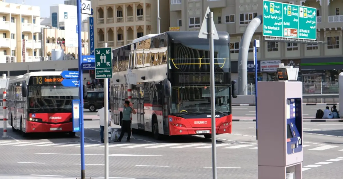 Modern Public Bus Station in Dubai City