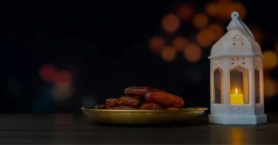 Ramadan Lantern and a plate of dates