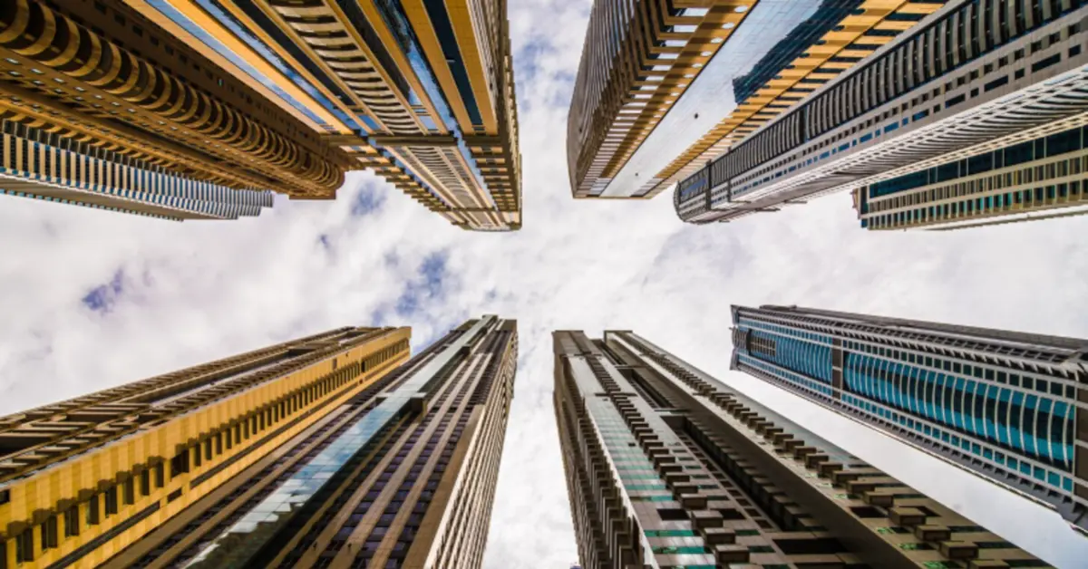 Skyscrapers in Dubai developed under a mega project
