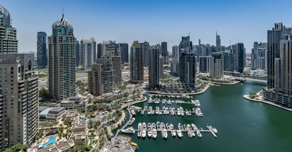 Stunning Aerial View of Dubai Marina Skyline