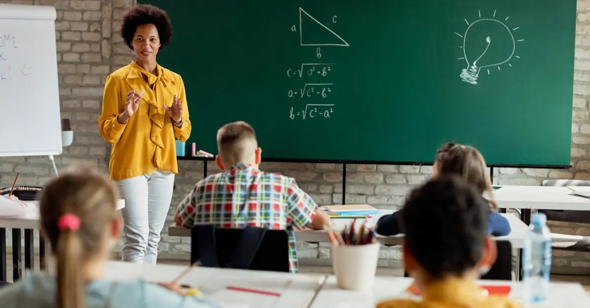 Teacher explaining in class