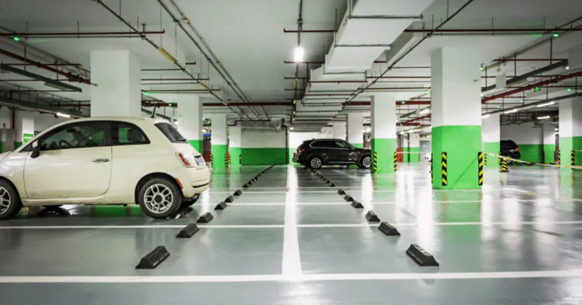 Underground parking zone in Dubai