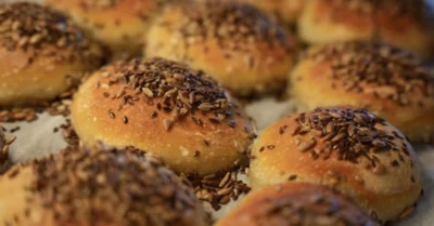 Freshly baked buns in a Sharjah bakery class