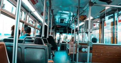 People sitting inside a bus