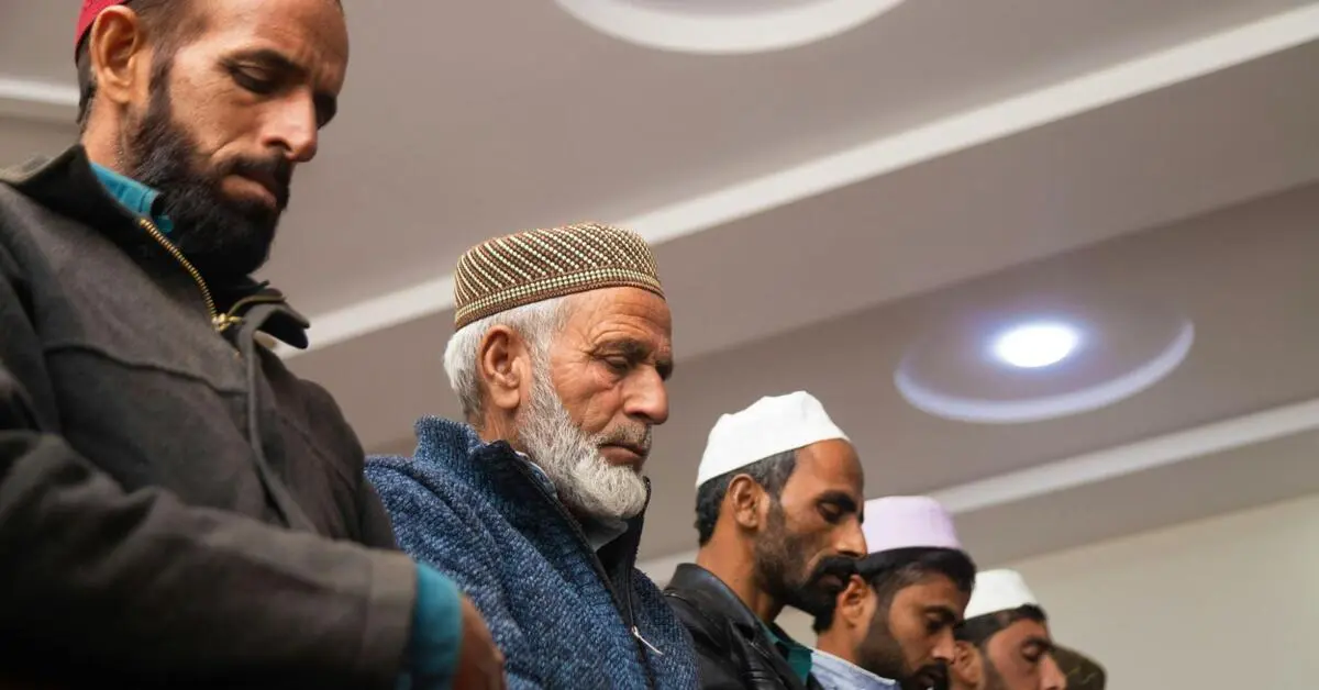 A group of men praying