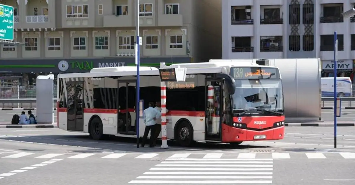 A running bus from Etisalat Bus Station