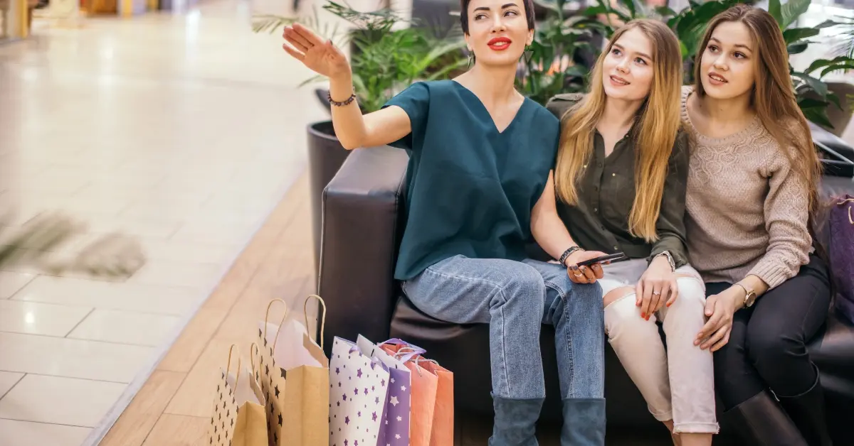 Girls shopping together