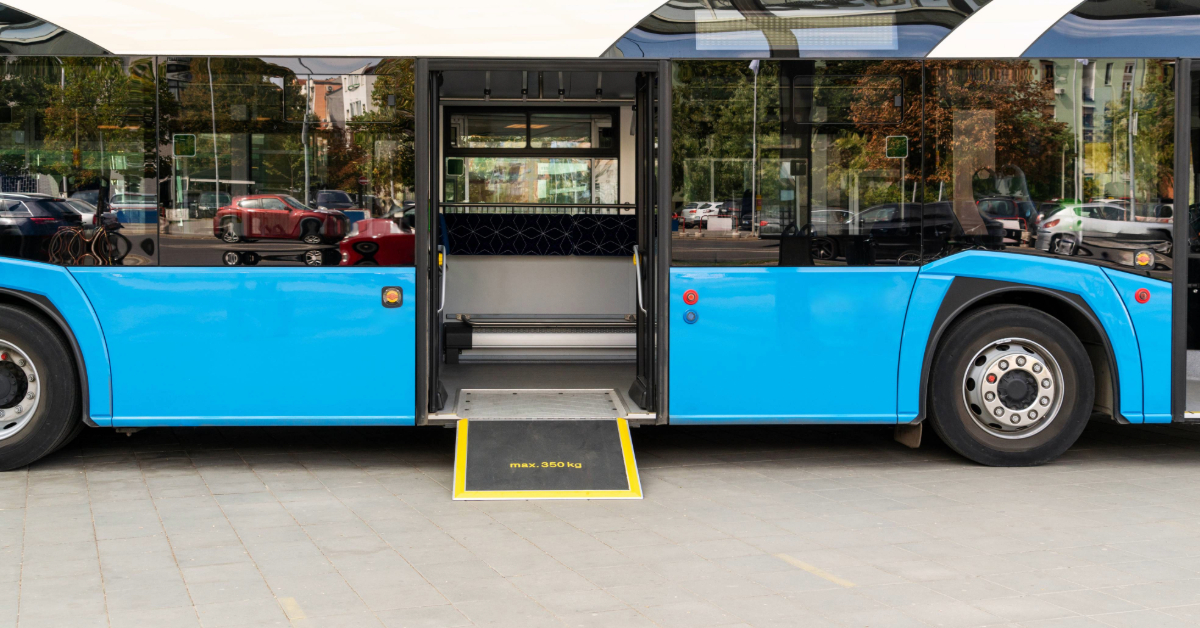 Accessible bus with ramp