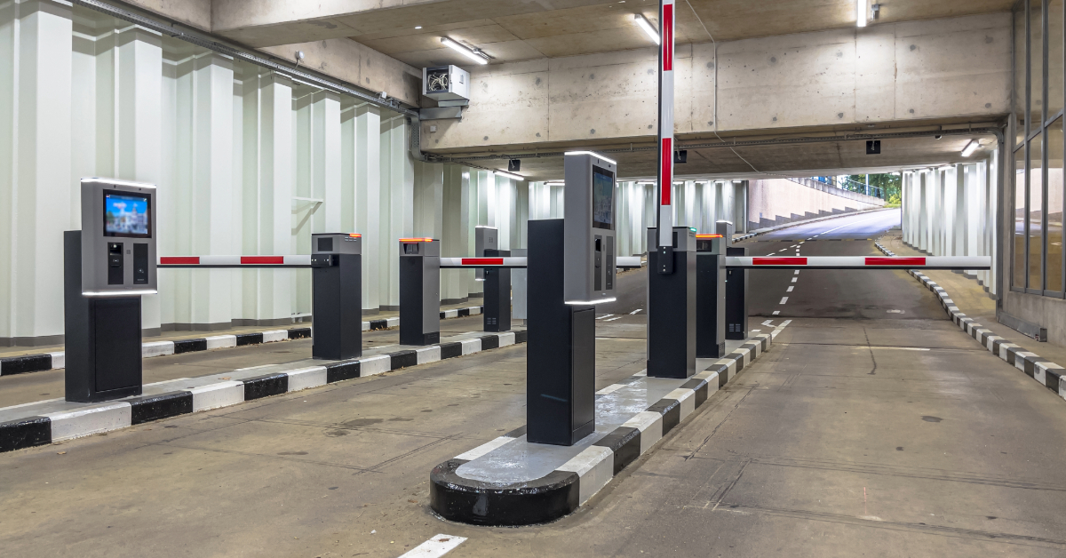 Barrier at the entrance and exit of a car park