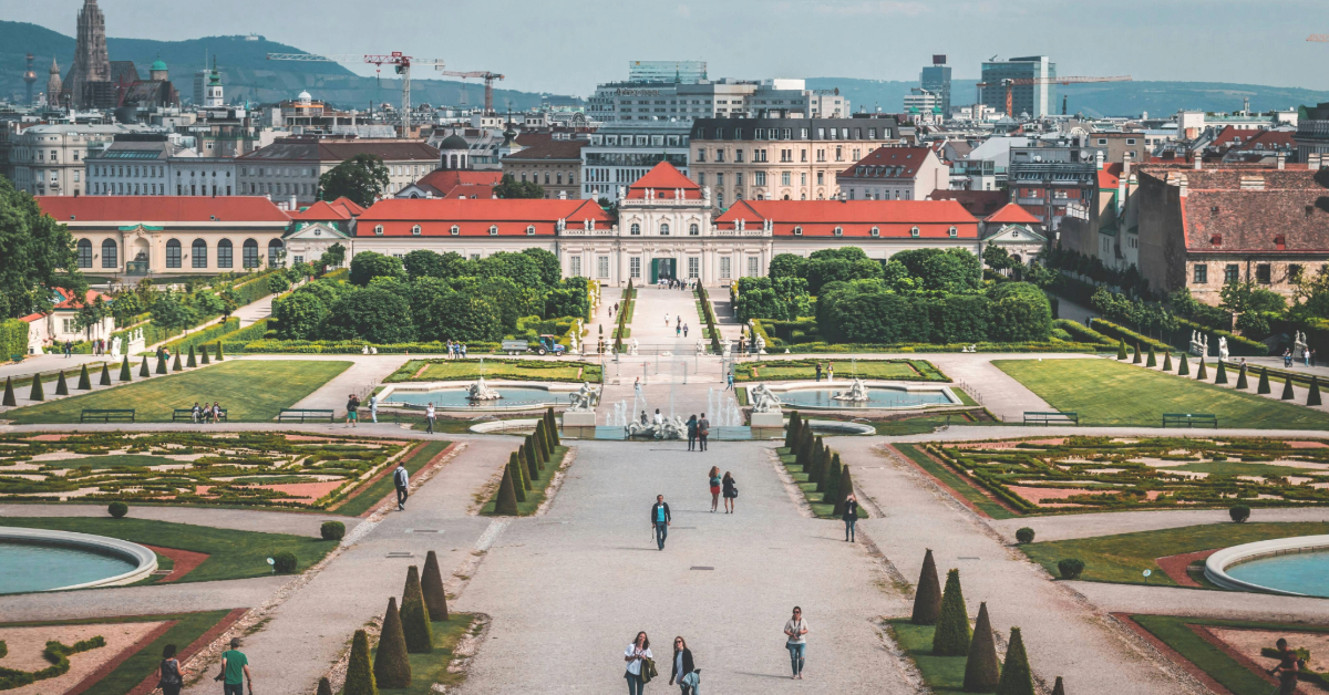 The beautiful Belvedere Palace in Wien, Austria
