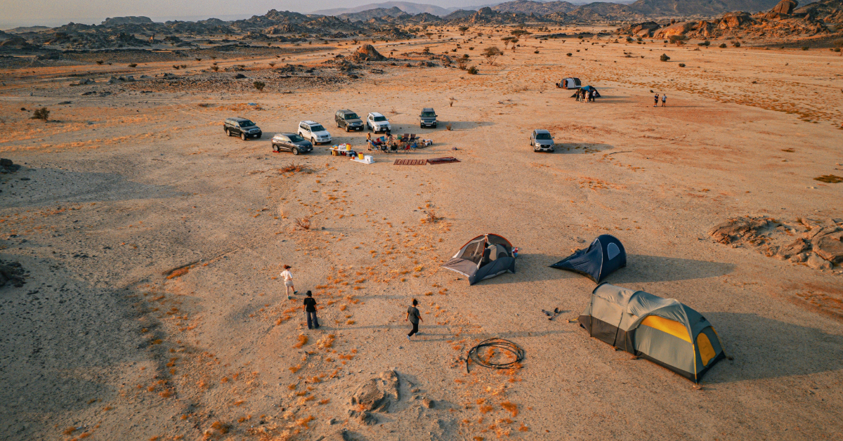 Desert Camping Aerial View