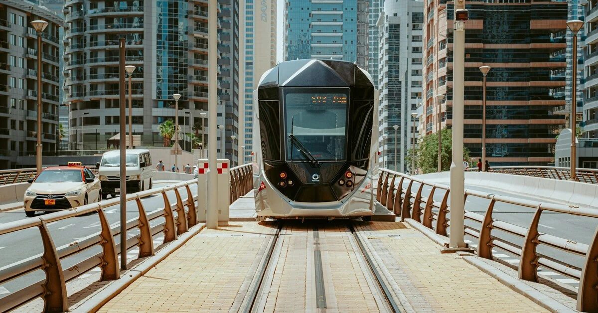 The Dubai Tram during the day