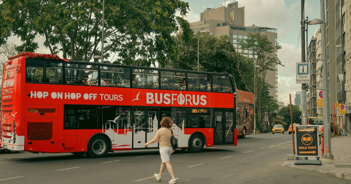 A bus on the F04 bus route