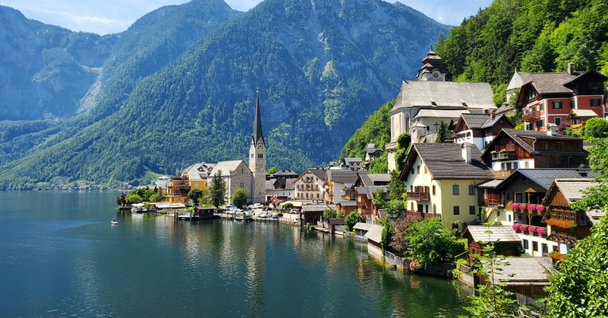Hallstatt in Austria, a breathtakingly beautiful spot, especially during the day