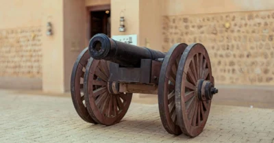 Historical canon outside the Sharjah Heritage Museum