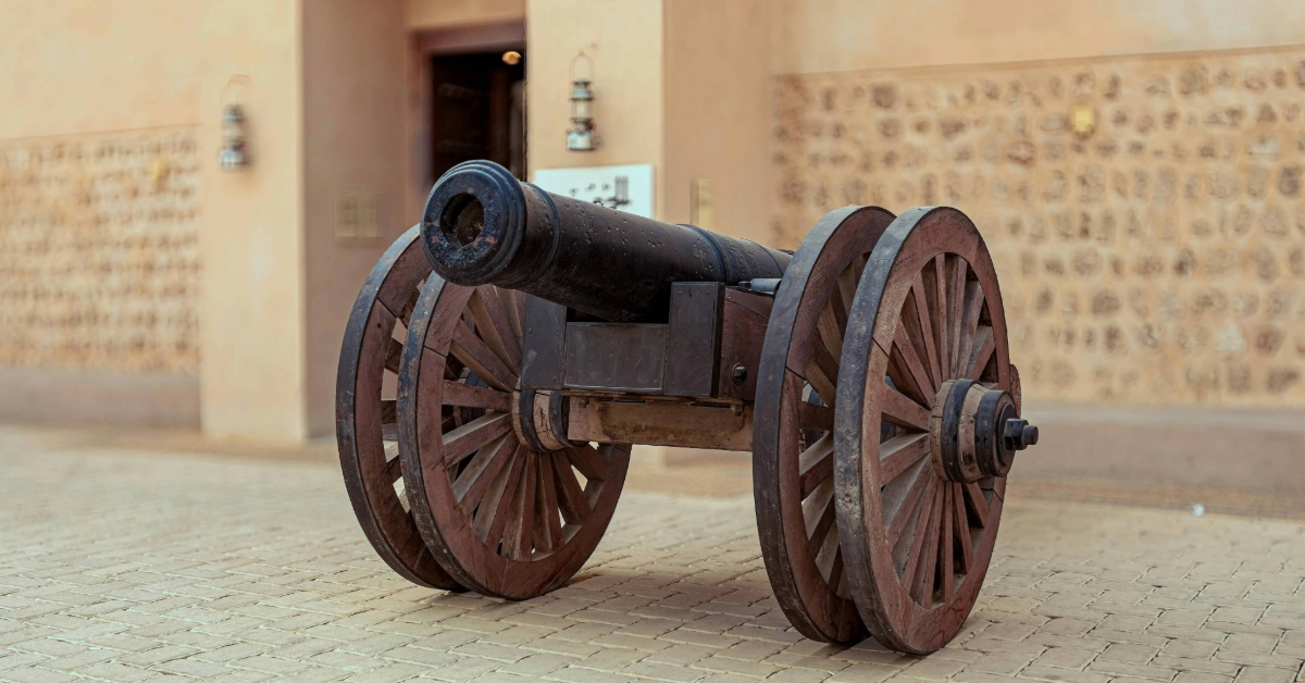 Historical canon outside the Sharjah Heritage Museum