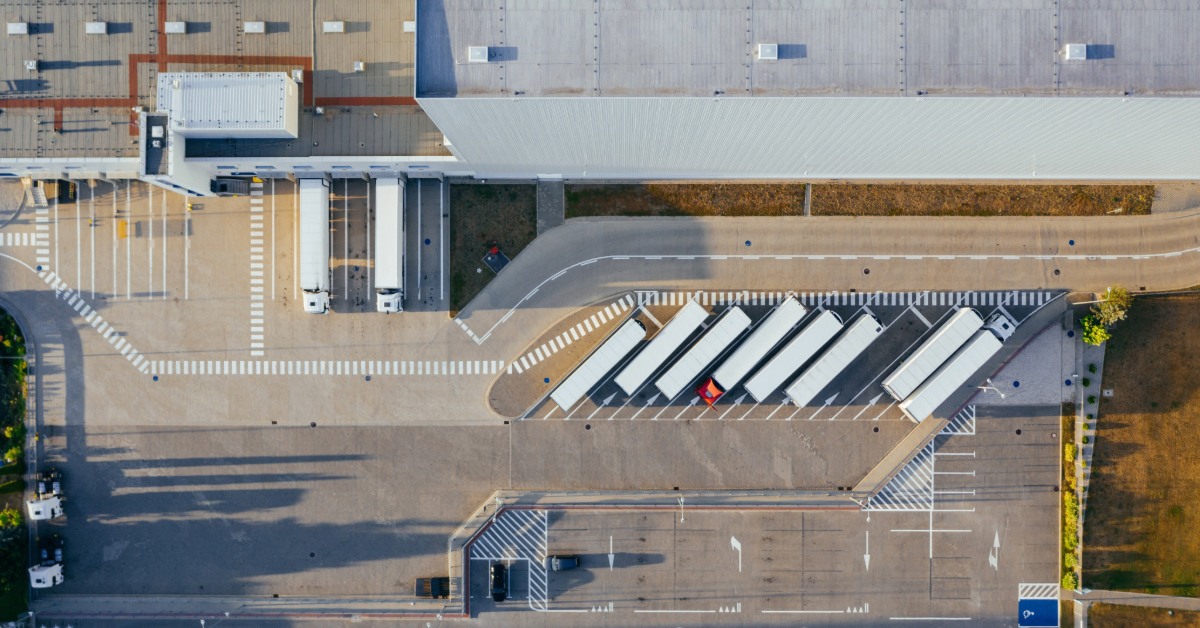 Aerial view of Industrial warehouse complex in RAK Economic Zone
