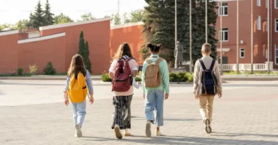 Kids walking to school