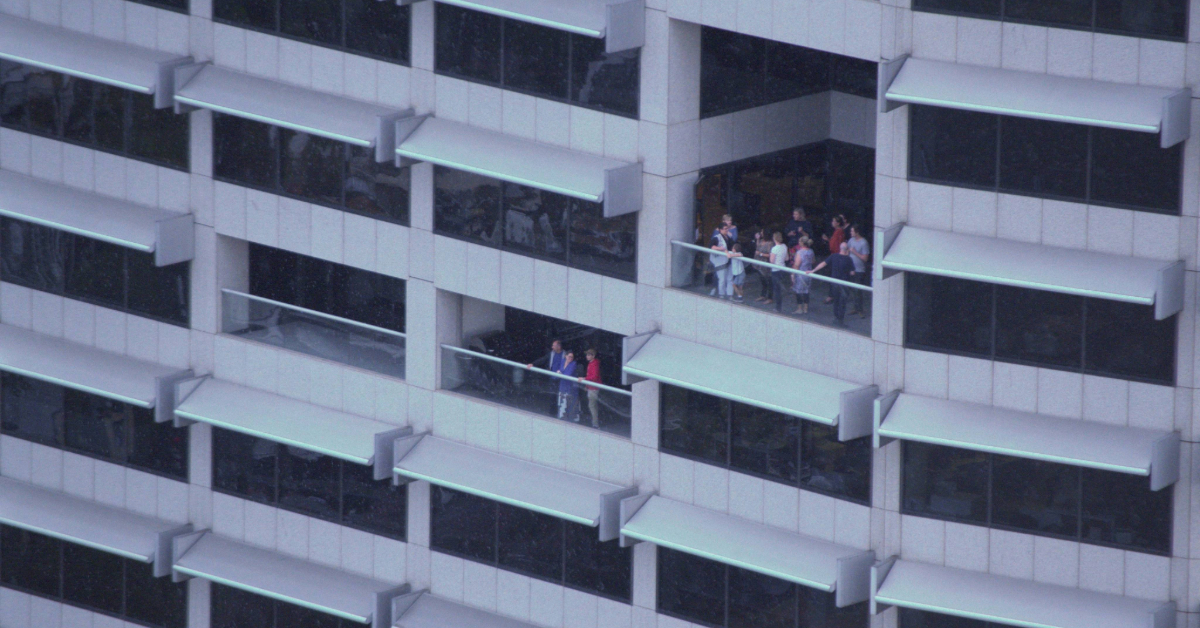 People standing on the balcony