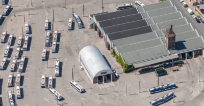 Public bus transportation station